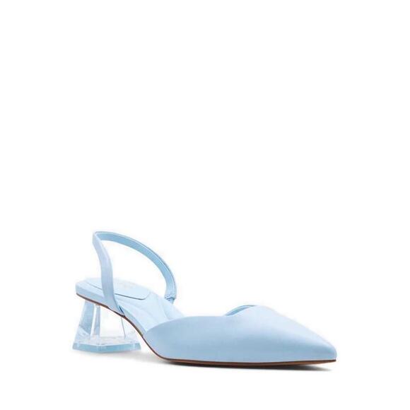 Aldo Malaga Blue Acrylic Heels - 8 - Blue - Picture 4 of 7
